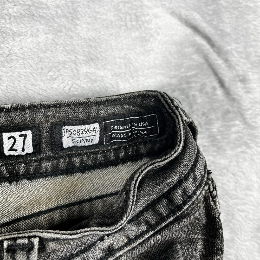 Miss Me Jeans Womens 27 Black Skinny Distressed Wing Embellished Flap Pocket - Picture 10 of 12
